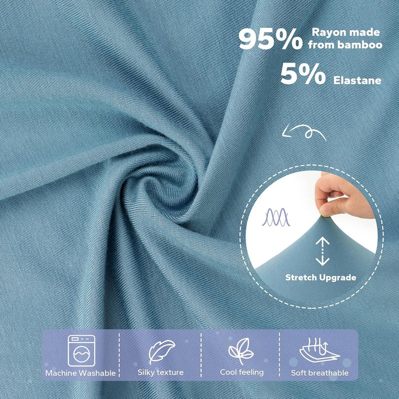 FUNUPUP Rayon Derived from Bamboo Baby Lounger Cover Compatible with Snuggle Me Lounger, Infant Lounger Pillow Cover for Newborn, Removable Elastic Newborn Lounger Cover,Cover Only,Blue - Image 3